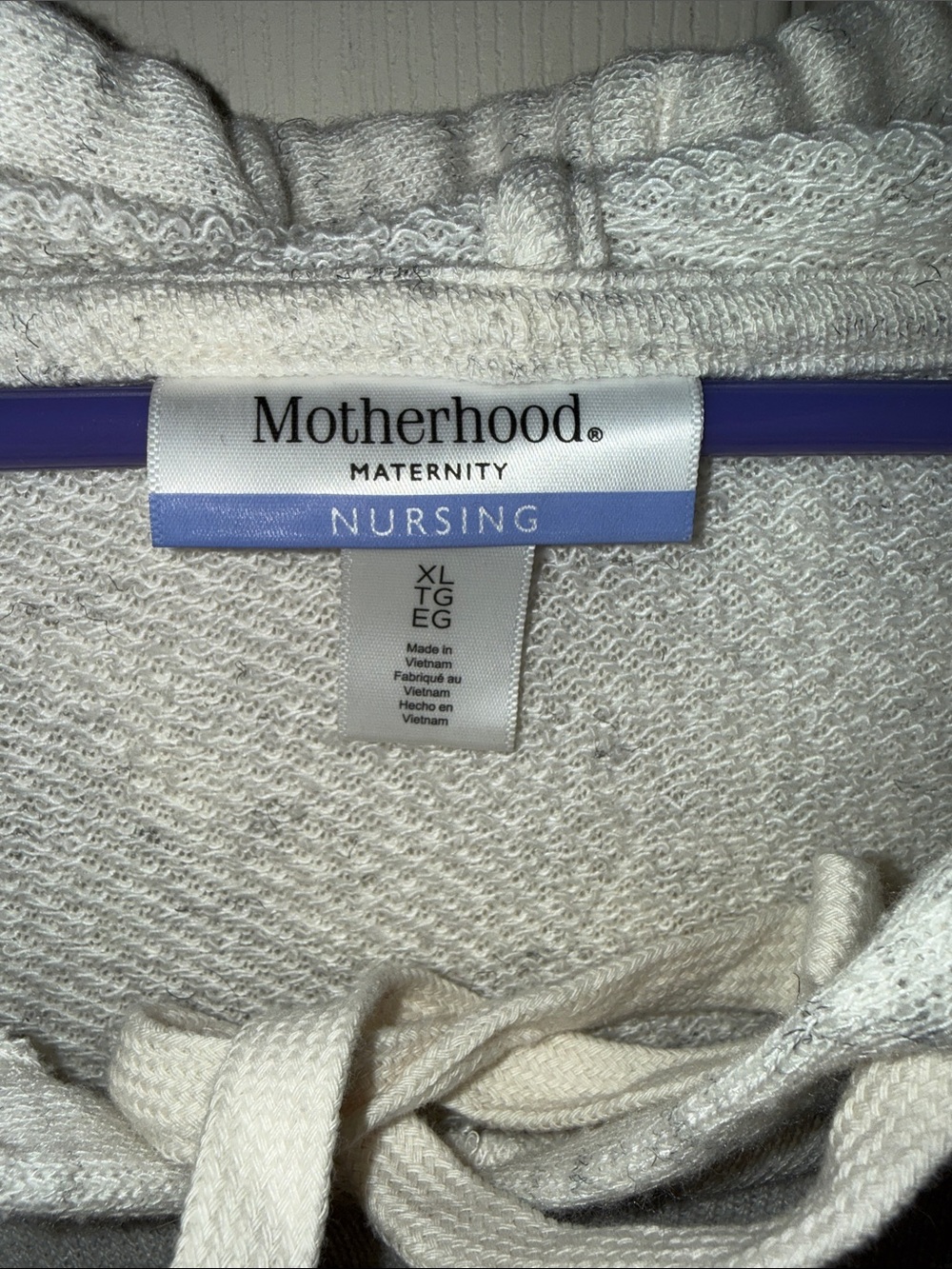 Motherhood White Heather "#MILKMACHINE" Nursing Hoodie - Picture 2 of 8